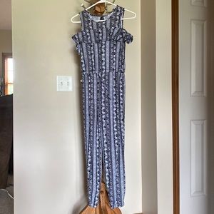 Joe B Cold-Shoulder Ruffle Girl’s Jumpsuit